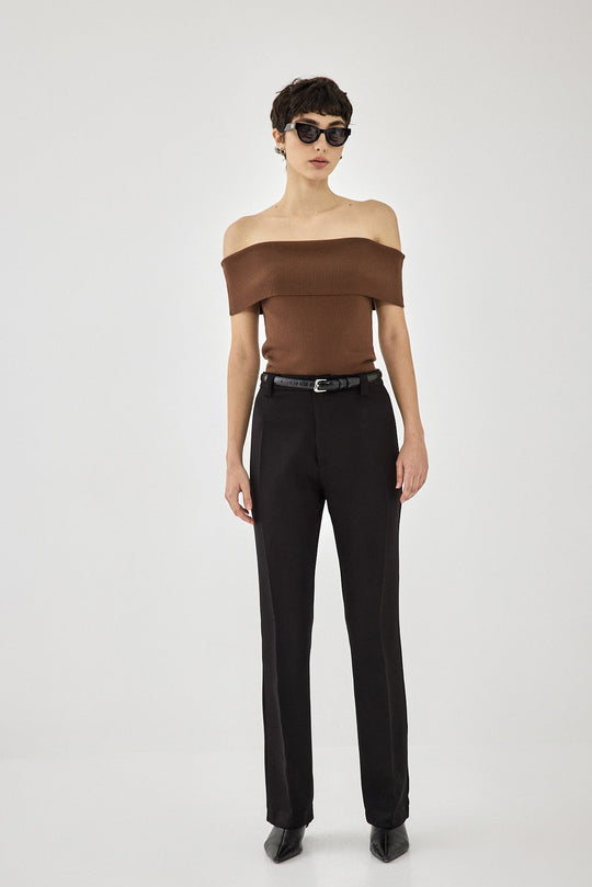 Sleeveless Tight Ribbed Folded Top - Dé Rococo