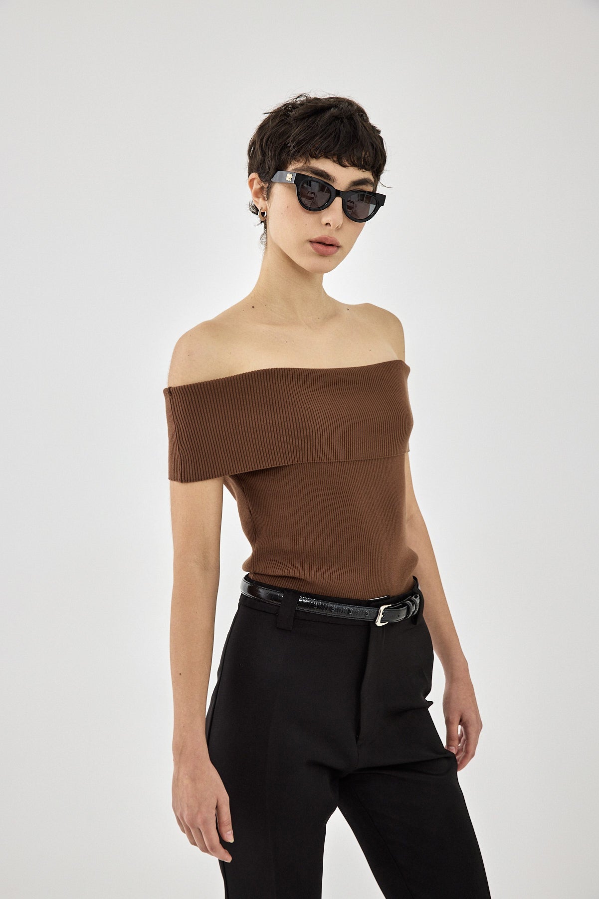 Sleeveless Tight Ribbed Folded Top - Dé Rococo