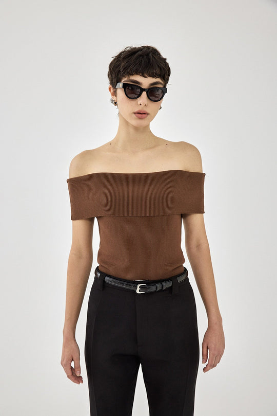 Sleeveless Tight Ribbed Folded Top - Dé Rococo