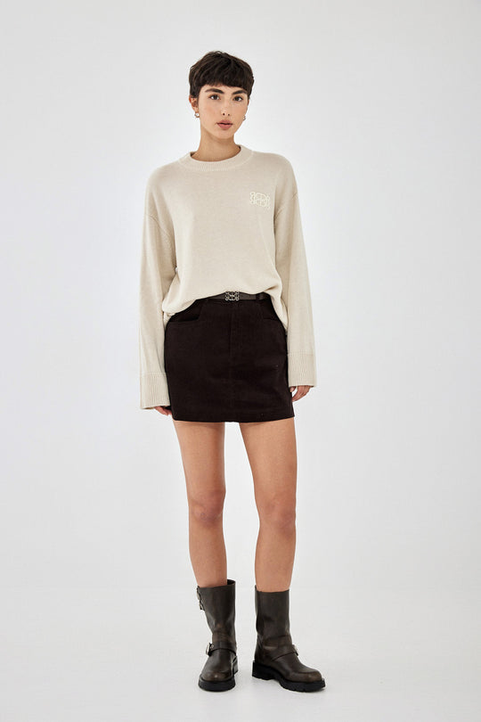 Corduroy A Line Mini Skirt - Dé Rococo