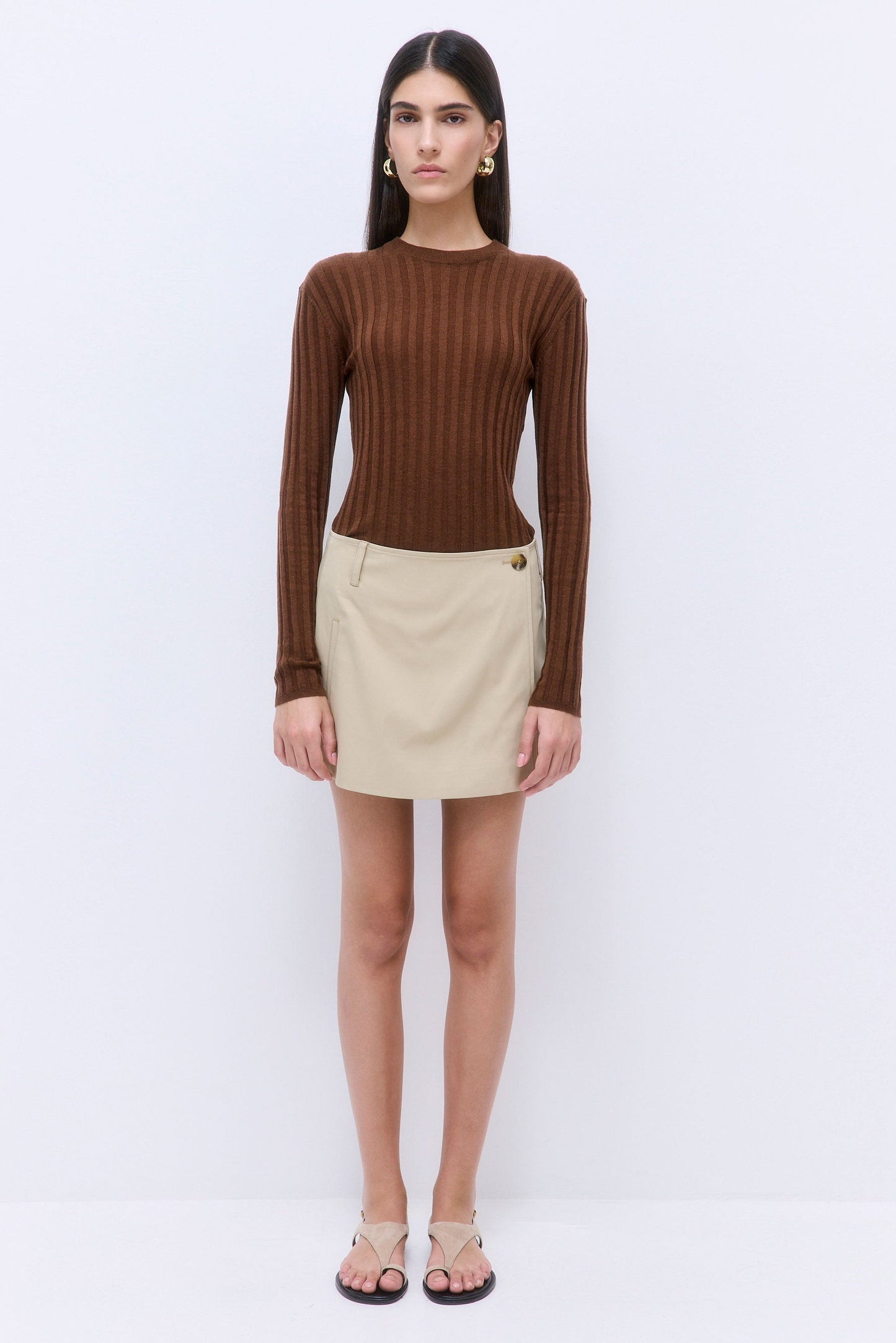 Soft Ribbed Crew Neck