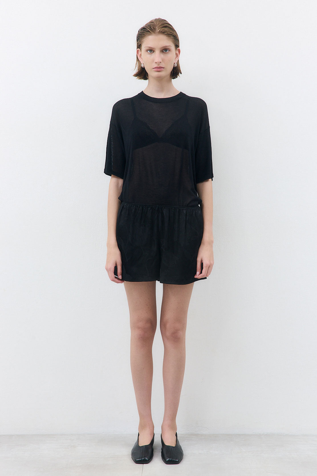 Mid Waist Satin Shorts