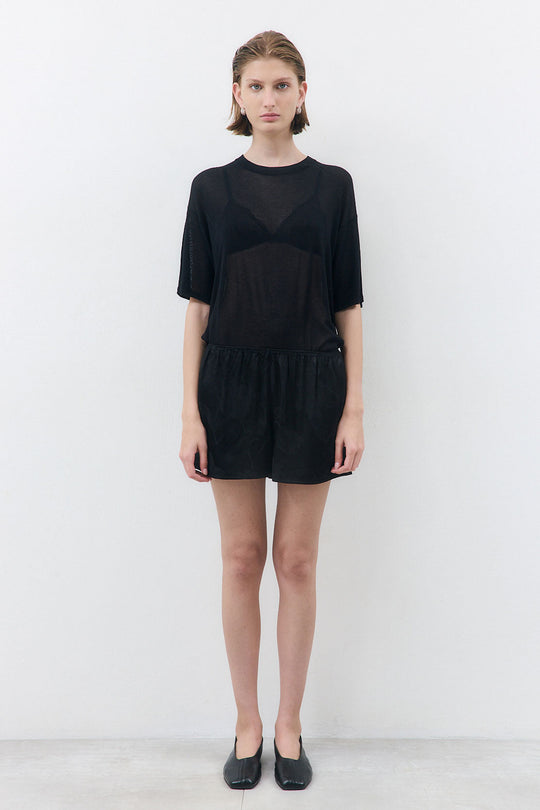 Mid Waist Satin Shorts
