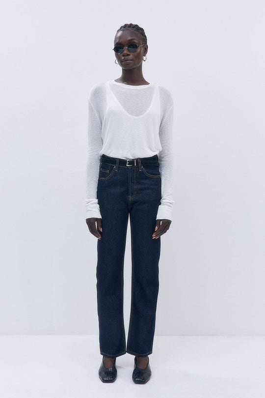 No.6| High Waisted Straight Full Length Denim - Dé Rococo