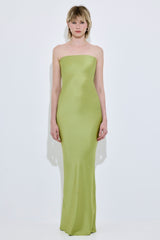 Satin Strapless Maxi Dress