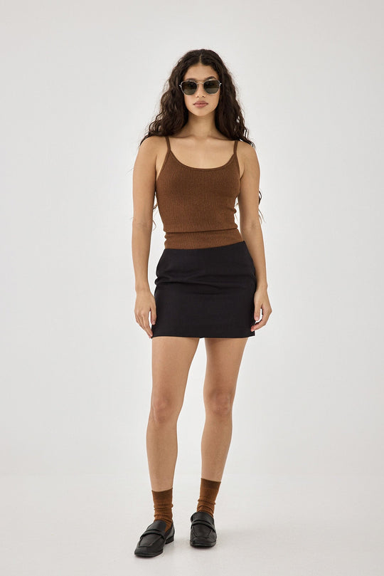Glitter Ribbed Slip Tank Top - Dé Rococo