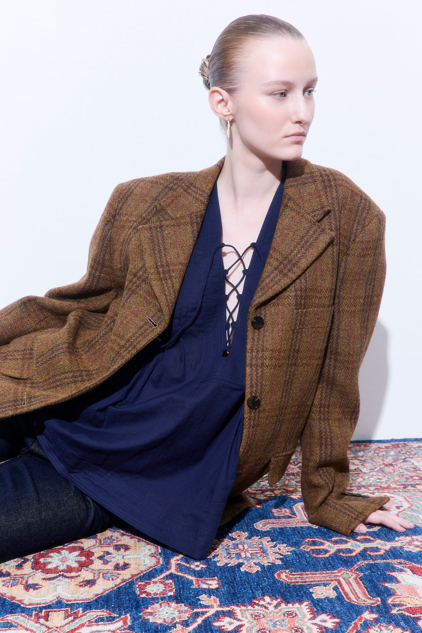 Tailored Wool Plaid Jacket