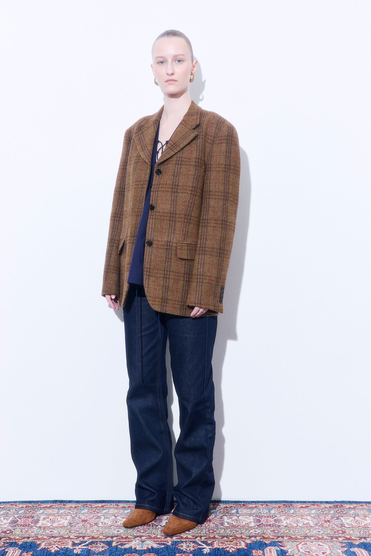 Tailored Wool Plaid Jacket