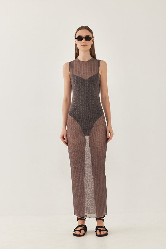 DR Logo Mesh Muscle T Dress - Dé Rococo