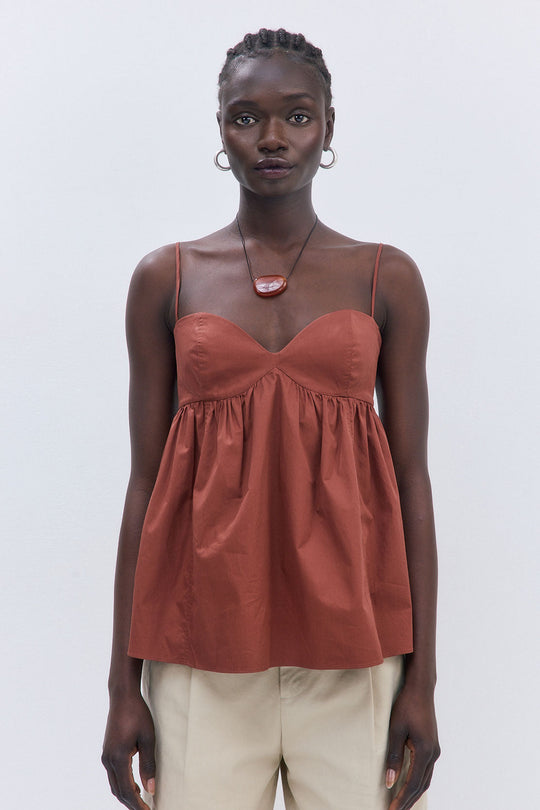 Cupped Poplin Top - Dé Rococo