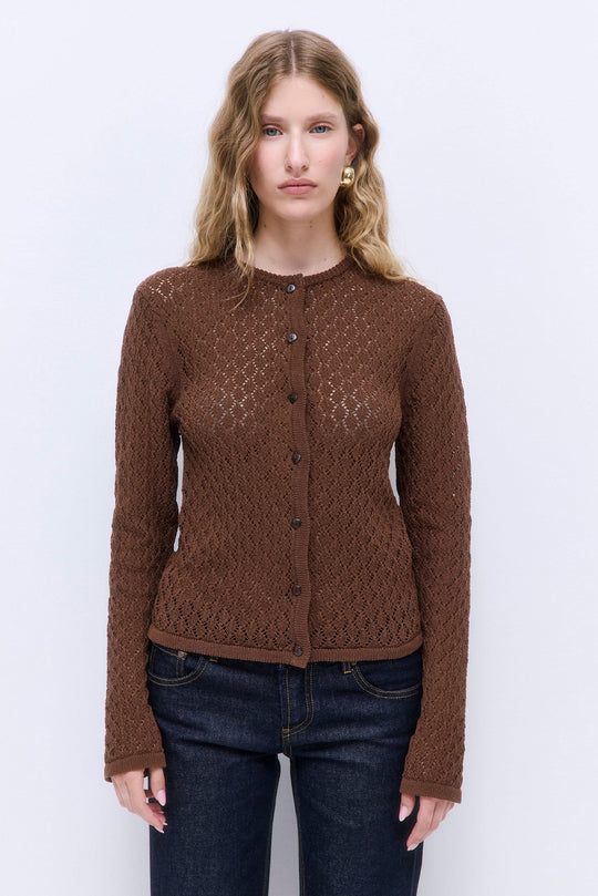 Diamond Knit Crochet Cardigan - Dé Rococo