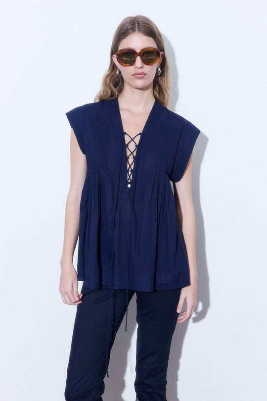 Deep V Neck Blouse - Dé Rococo