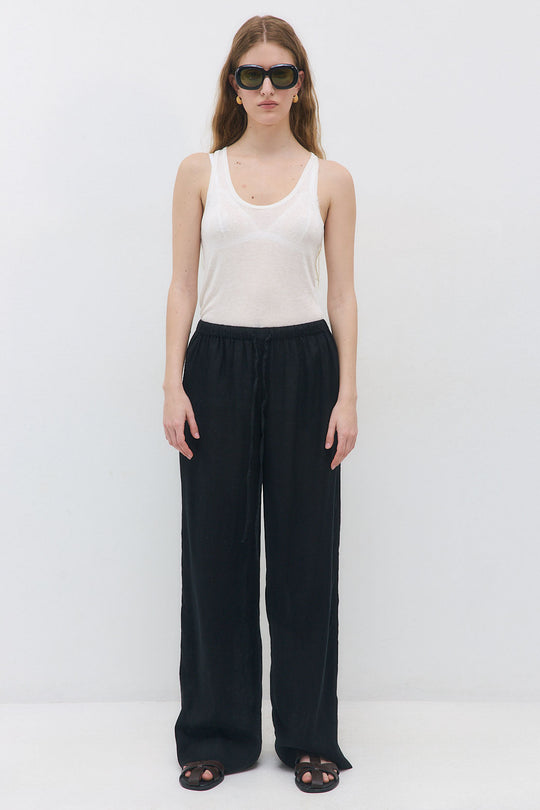 Straight Leg Linen Pants - Dé Rococo