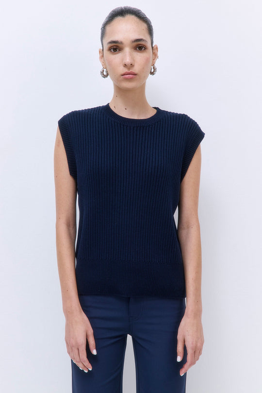 Boxy Crewneck Vest - Dé Rococo
