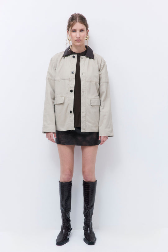 Washed Oversized Barn Jacket - Dé Rococo