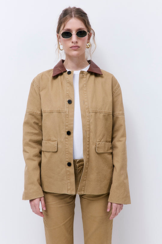 Washed Oversized Barn Jacket - Dé Rococo