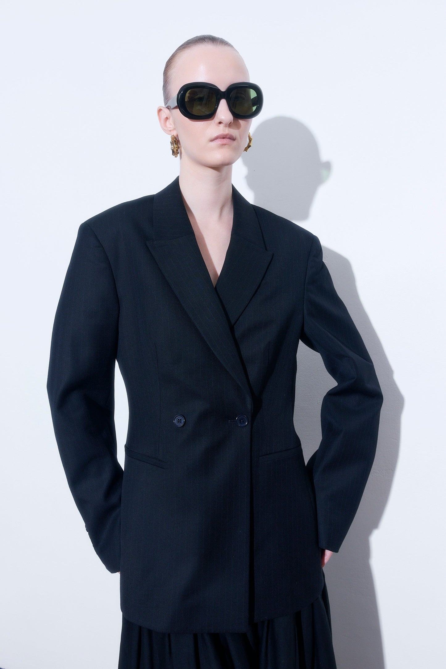 Pin Striped Tailored Hourglass Jacket