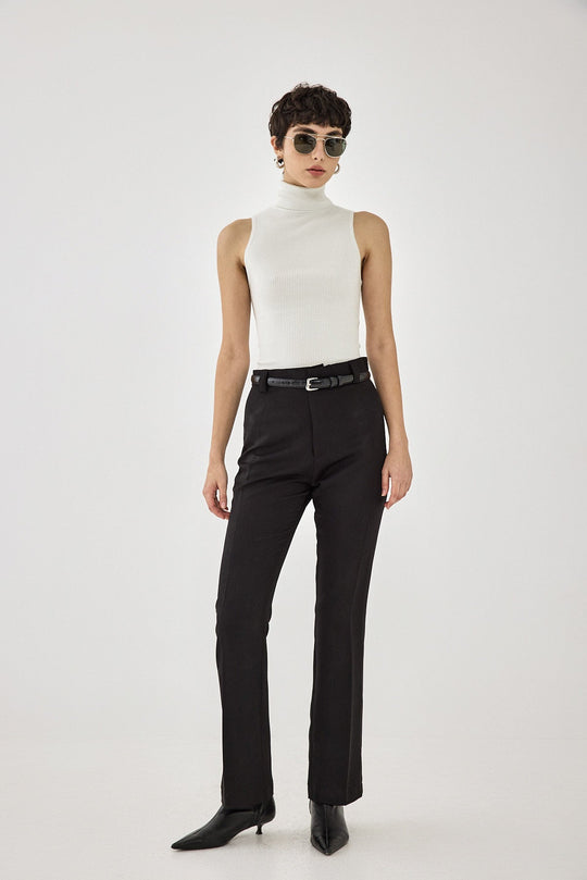 Glitter Ribbed Turtleneck Top - Dé Rococo