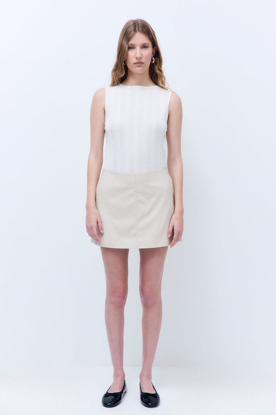 Vegan Leather A Line Skirt - Dé Rococo