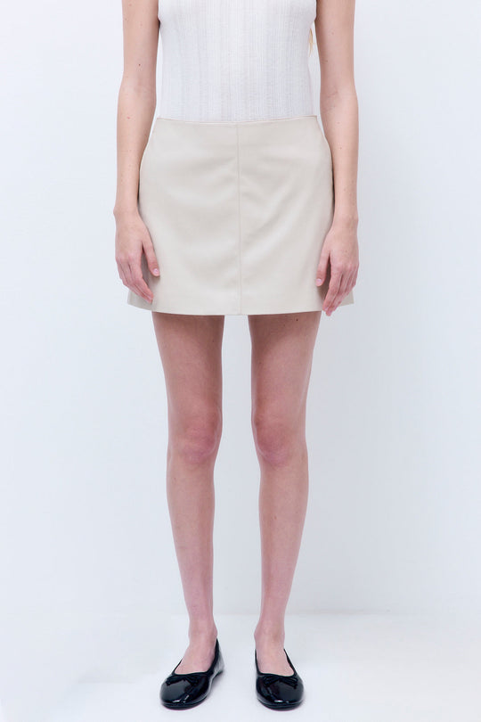 Vegan Leather A Line Skirt