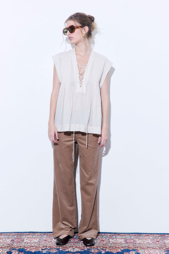 Corduroy Wide Leg Pants - Dé Rococo