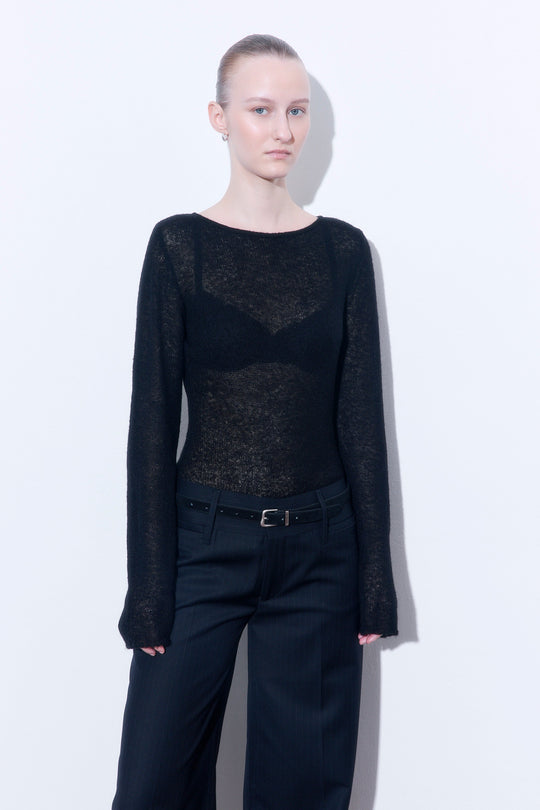 Sheer Boat Neck Long Sleeve - Dé Rococo