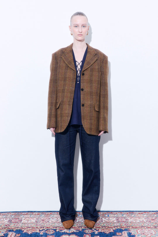 Tailored Wool Plaid Jacket - Dé Rococo