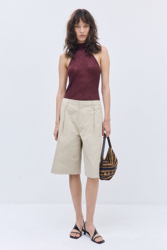 Fuzzy Sheer Scarf Halter Top