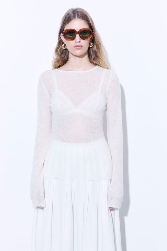 Sheer Boat Neck Long Sleeve - Dé Rococo