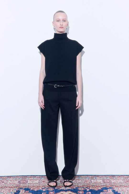 Volume Knit Turtleneck Vest - Dé Rococo