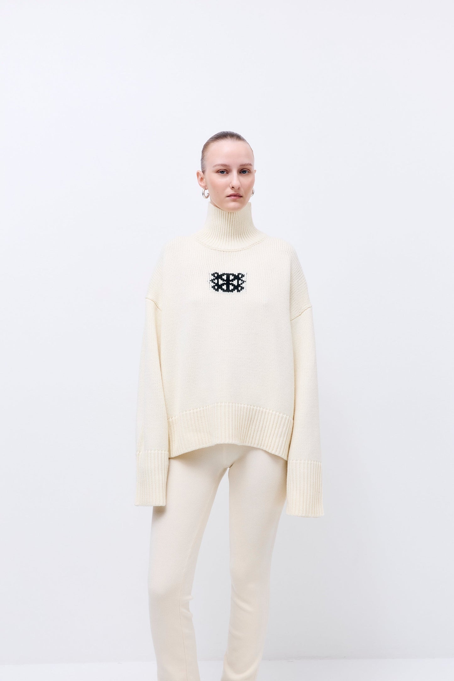 Turtleneck Intarsia Jumper - Dé Rococo