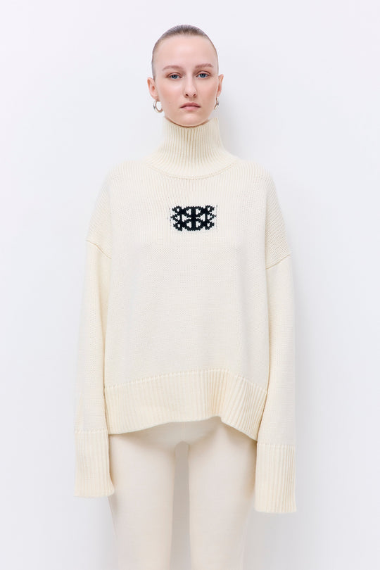 Turtleneck Intarsia Jumper