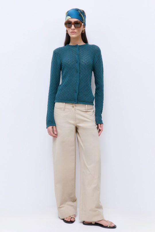 Diamond Knit Crochet Cardigan - Dé Rococo