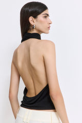 Draped Jersey Deep V Top