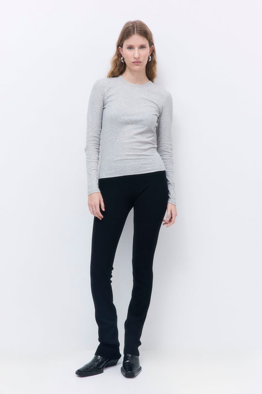 Classic Ribbed Fitted Long Sleeved T Shirt - Dé Rococo