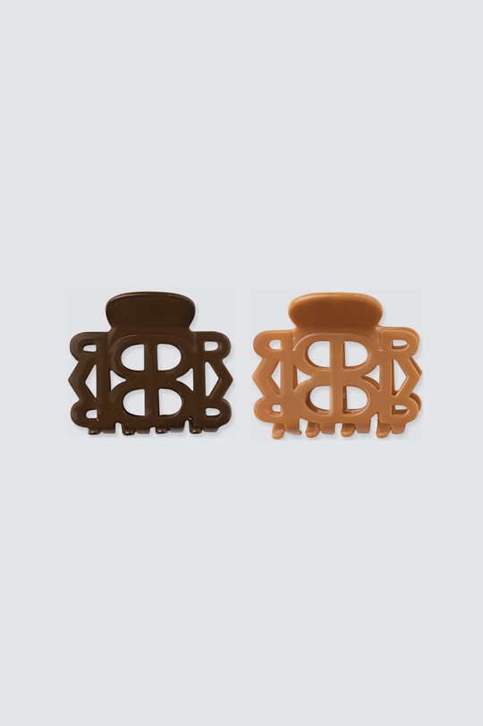 Caramel x Chocolate Brown Claw Clip Set (2 pieces)