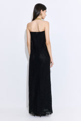 Strapless Lace Maxi Dress