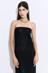 Strapless Lace Maxi Dress