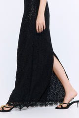 Strapless Lace Maxi Dress