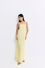 Strapless Lace Maxi Dress