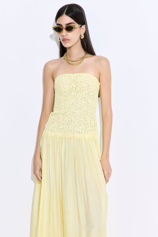 Lace Drop Waist Maxi Dress - Dé Rococo