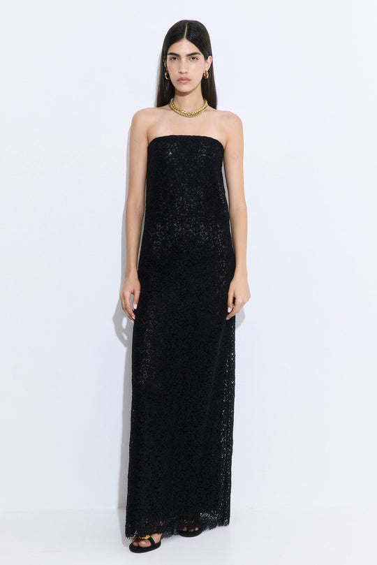 Strapless Lace Maxi Dress - Dé Rococo