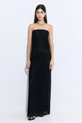 Strapless Lace Maxi Dress