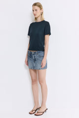 Low Rise Mini Denim Skirt