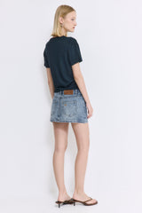 Low Rise Mini Denim Skirt