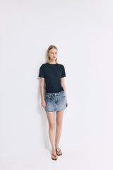 Low Rise Mini Denim Skirt