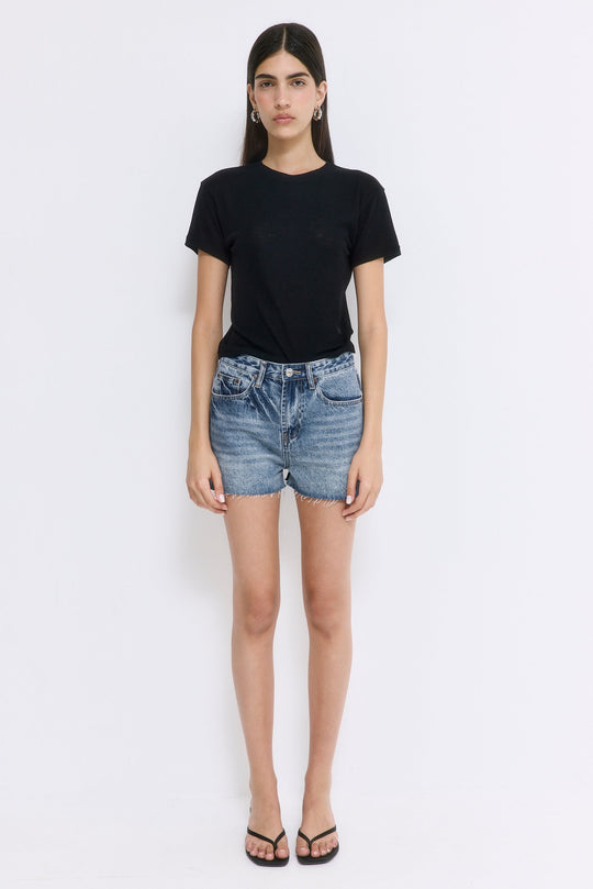 Mid Rise Denim Shorts - Dé Rococo