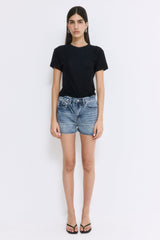 Mid Rise Denim Shorts