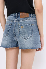 Mid Rise Denim Shorts