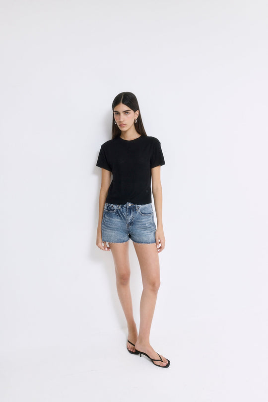 Mid Rise Denim Shorts - Dé Rococo